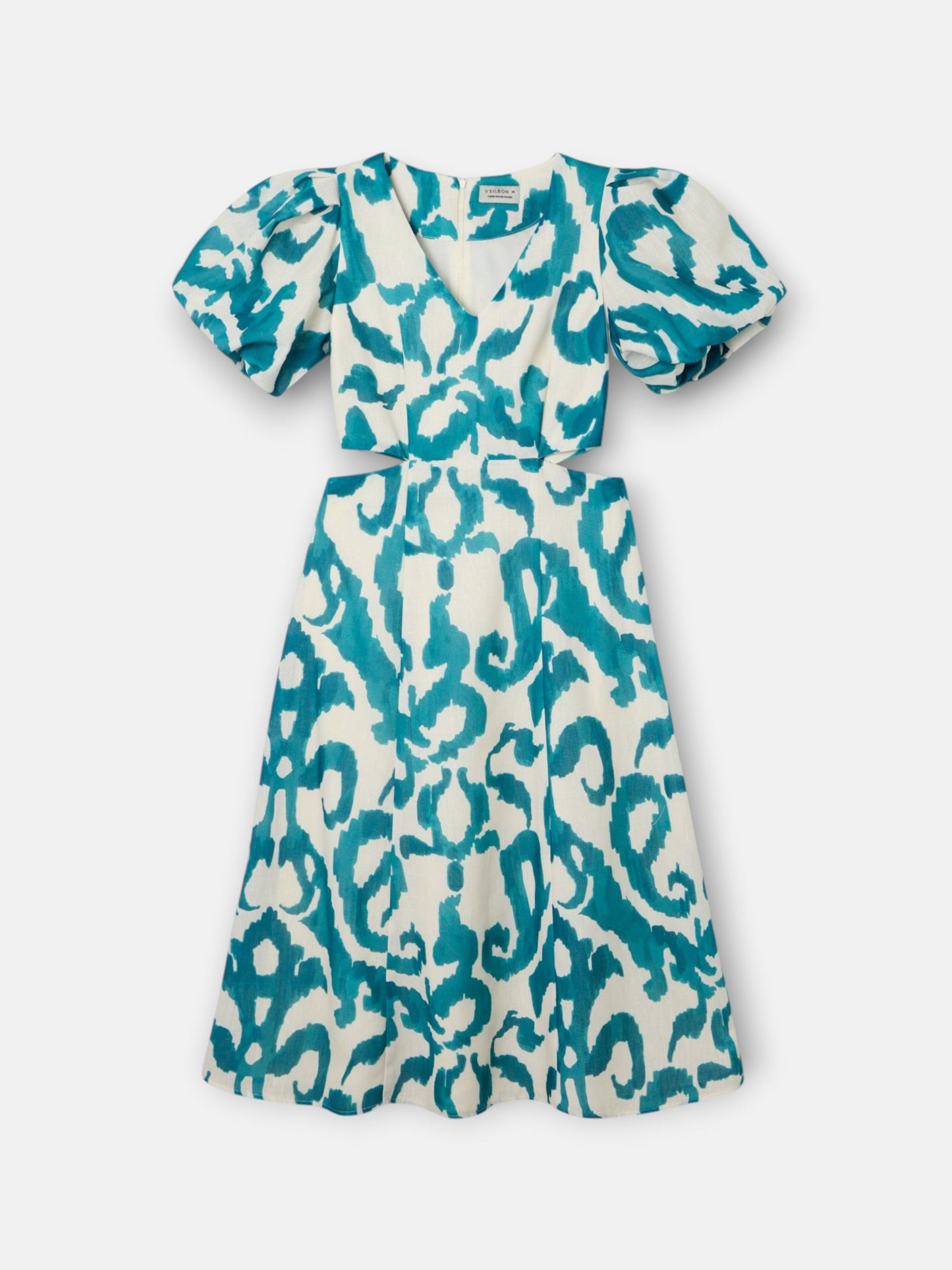 Vestido event collection cut out estampado verde