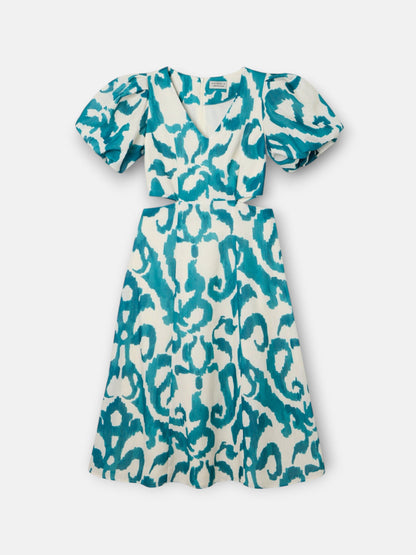 Vestido event collection cut out estampado verde