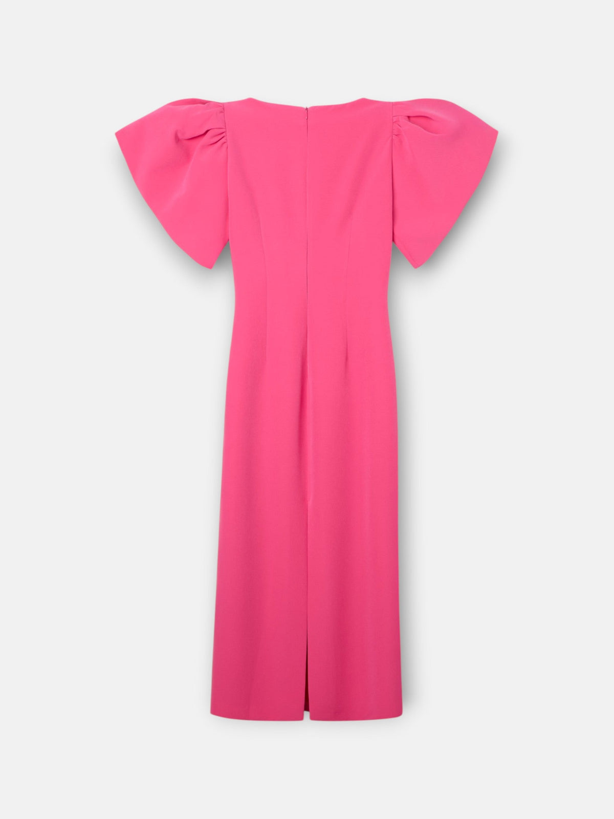 Vestido event collection midi manga abullonada rosa