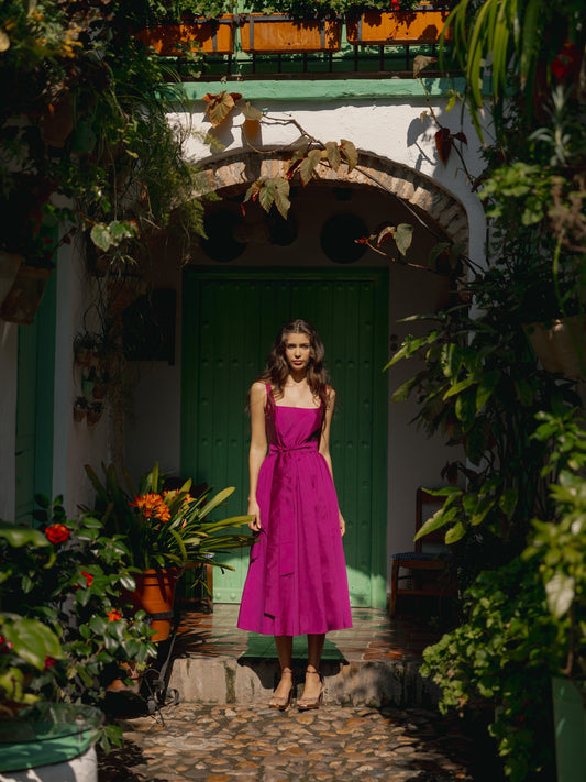 Vestido event collection tafeta morado