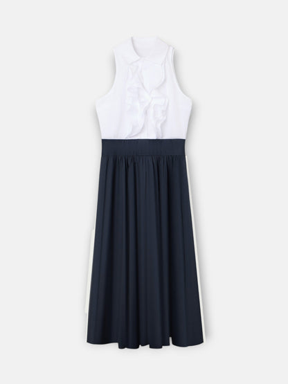 Vestido unique camisero azul marino y blanco