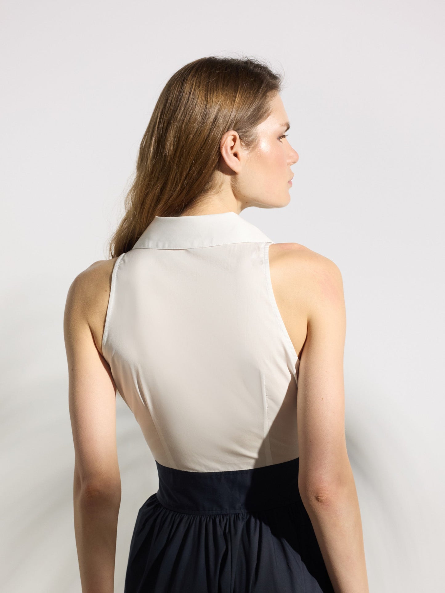 Vestido unique camisero azul marino y blanco