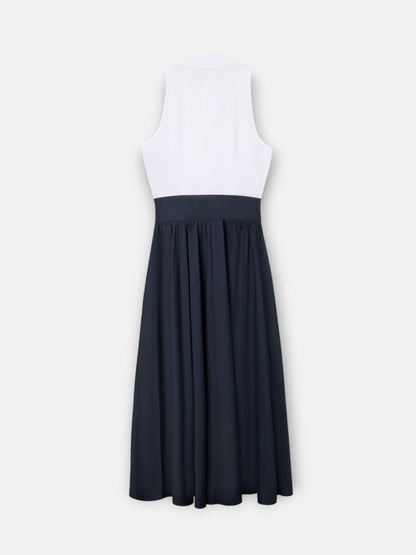 Vestido unique camisero azul marino y blanco