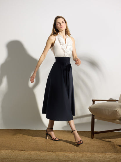 Vestido unique camisero azul marino y blanco