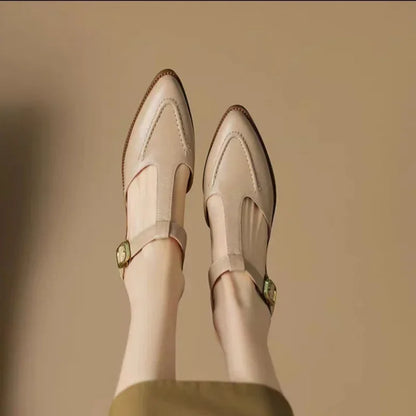Aurenza - Zapatos de mujer con hebilla y tacón bajo elegantes