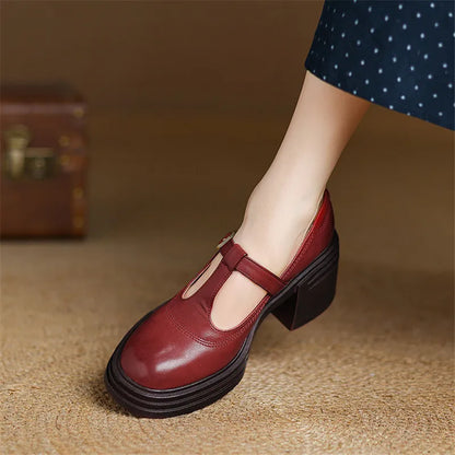 Elvana - Zapatos Mary Jane para mujer con tacón ancho