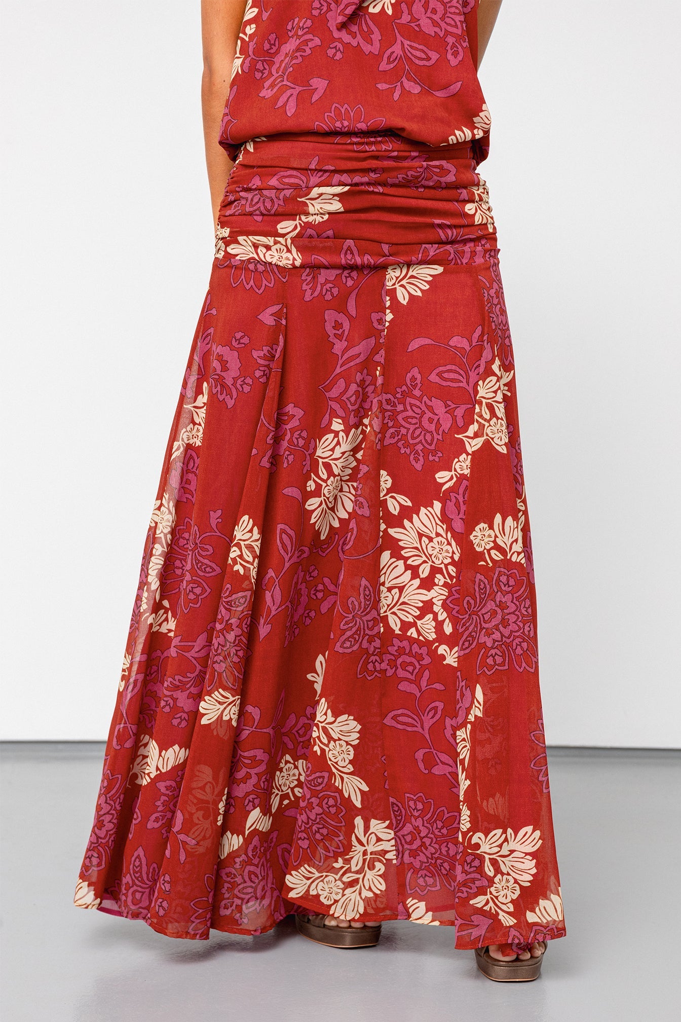 FALDA MIDI GODETS MER SIERRA