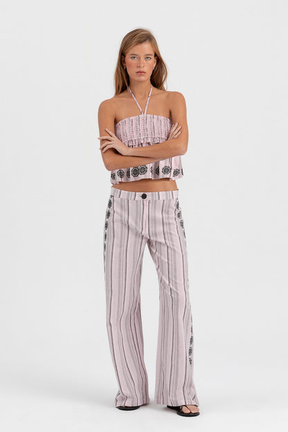 TOP RAYAS LUREX BORDADO