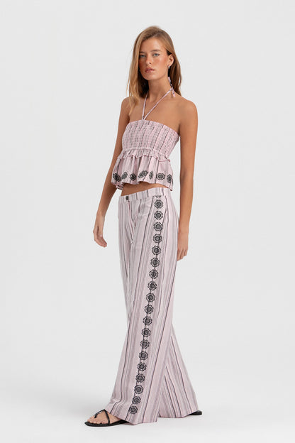 TOP RAYAS LUREX BORDADO