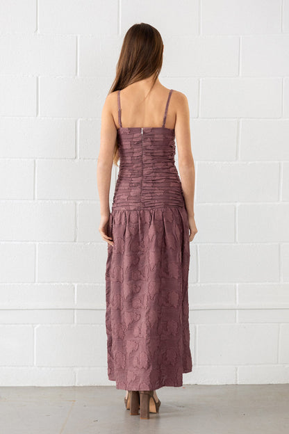 VESTIDO MIDI DRAPEADO ELENA