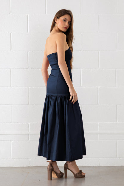 VESTIDO MIDI BANDEAU CLAUDIA