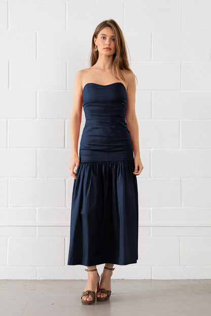 VESTIDO MIDI BANDEAU CLAUDIA