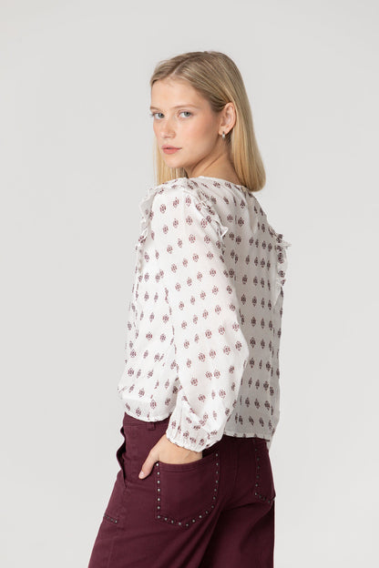 BLUSA BORDADA VOLANTES