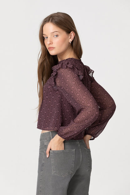 BLUSA ESTAMPADA DETALLE ENTREDOS