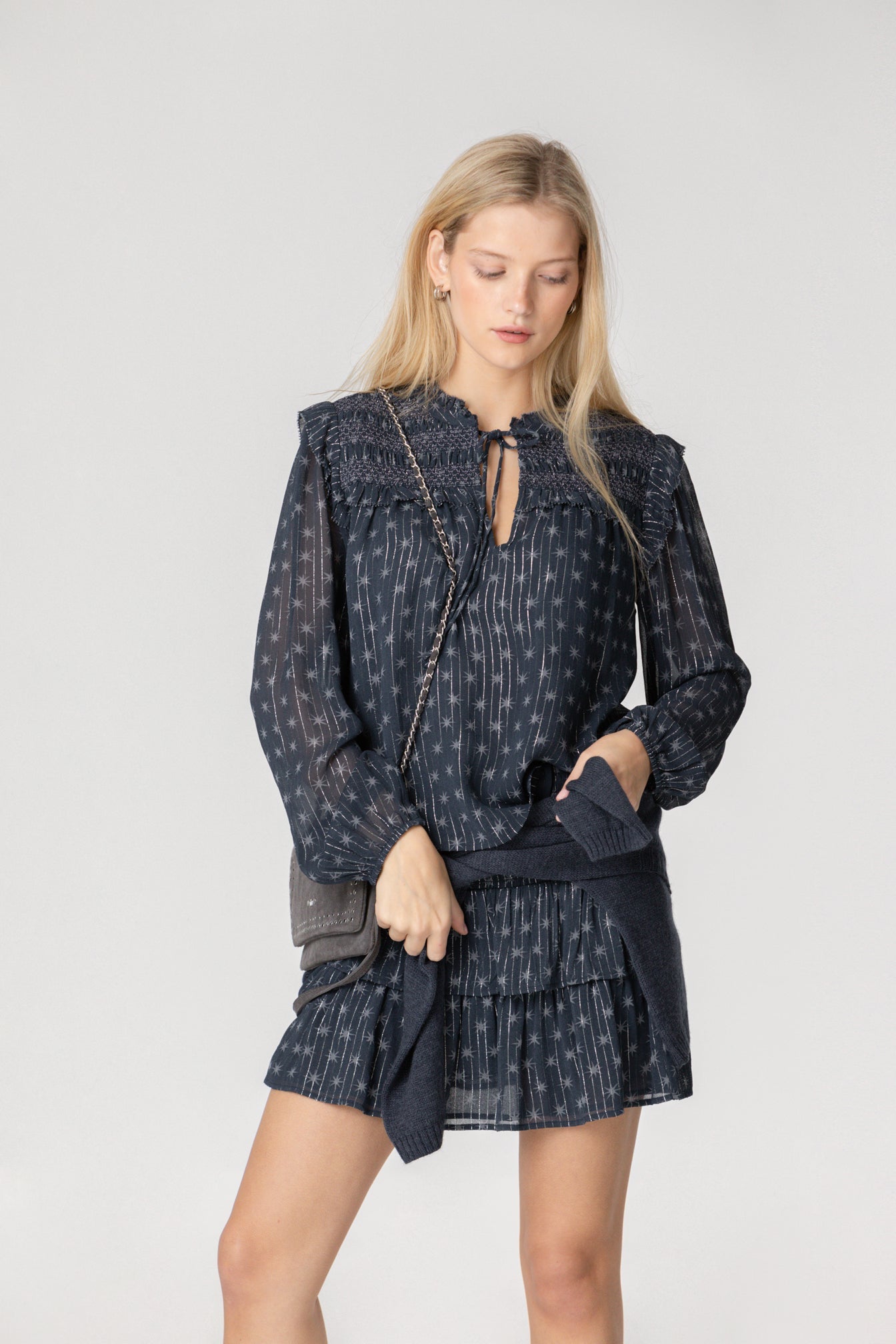 BLUSA ESTAMPADA FRUNCES