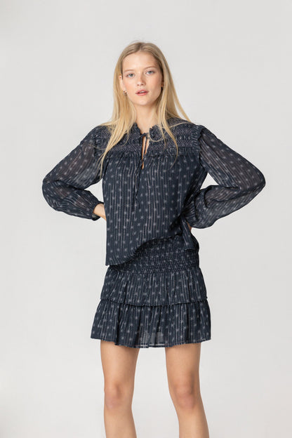 BLUSA ESTAMPADA FRUNCES