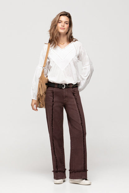 BLUSA FLUIDA MANGAS BORDADAS