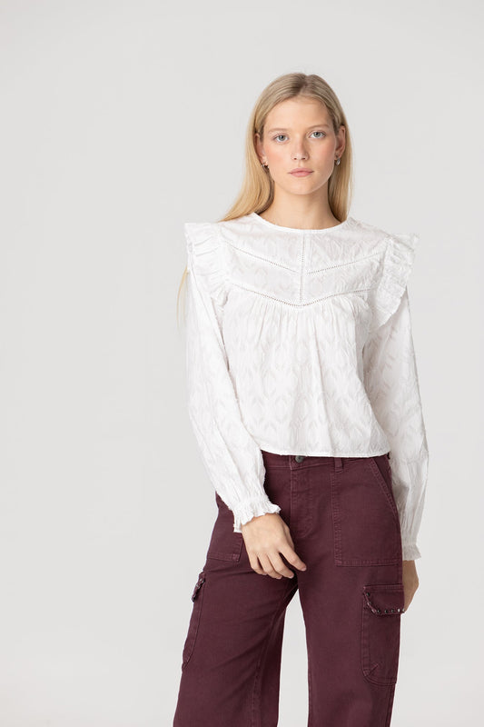 BLUSA TEXTURA VOLANTES
