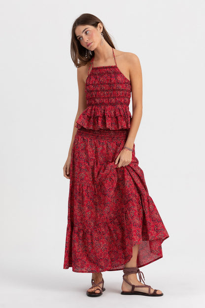 FALDA MIDI ESTAMPADA