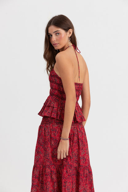 FALDA MIDI ESTAMPADA