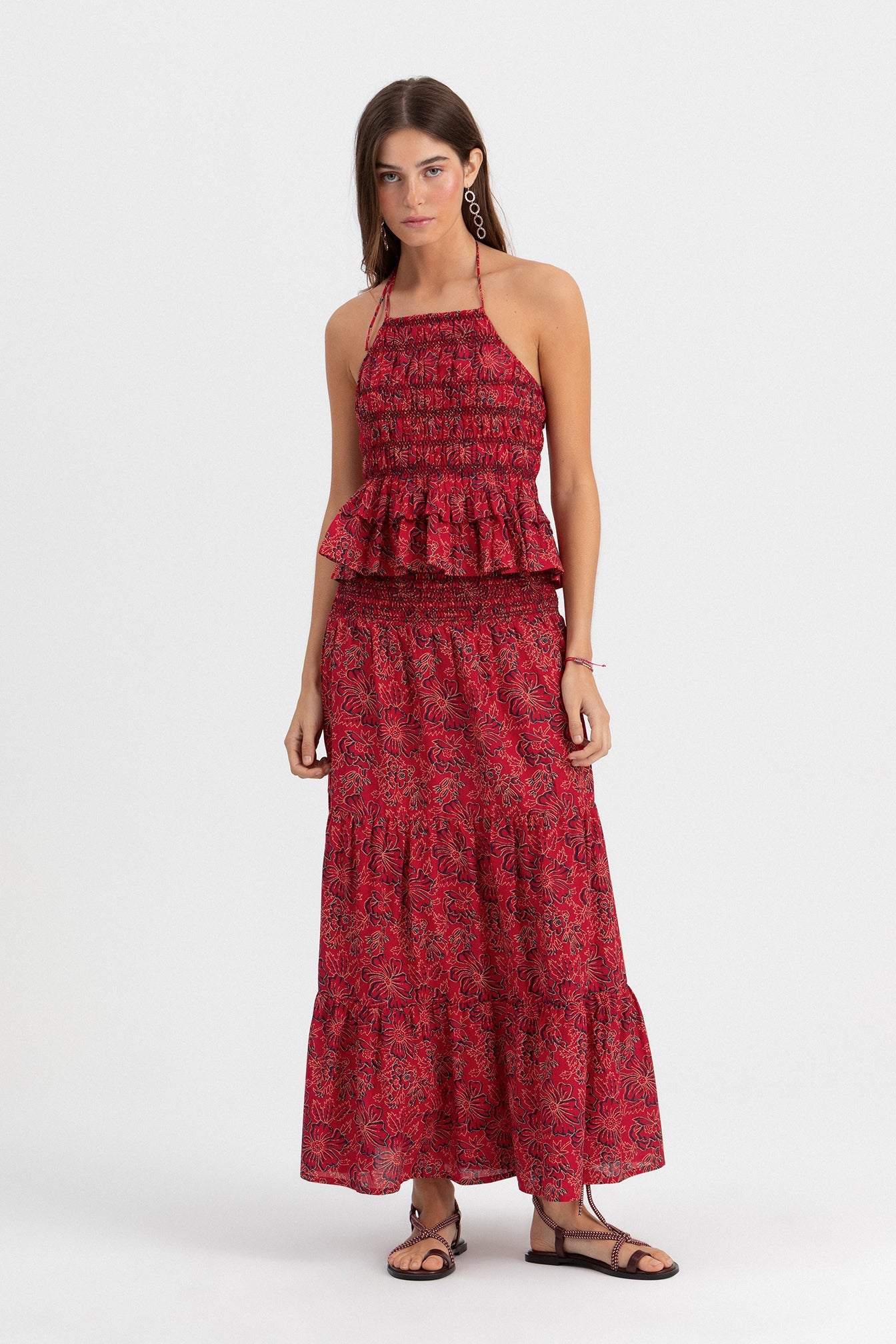 FALDA MIDI ESTAMPADA