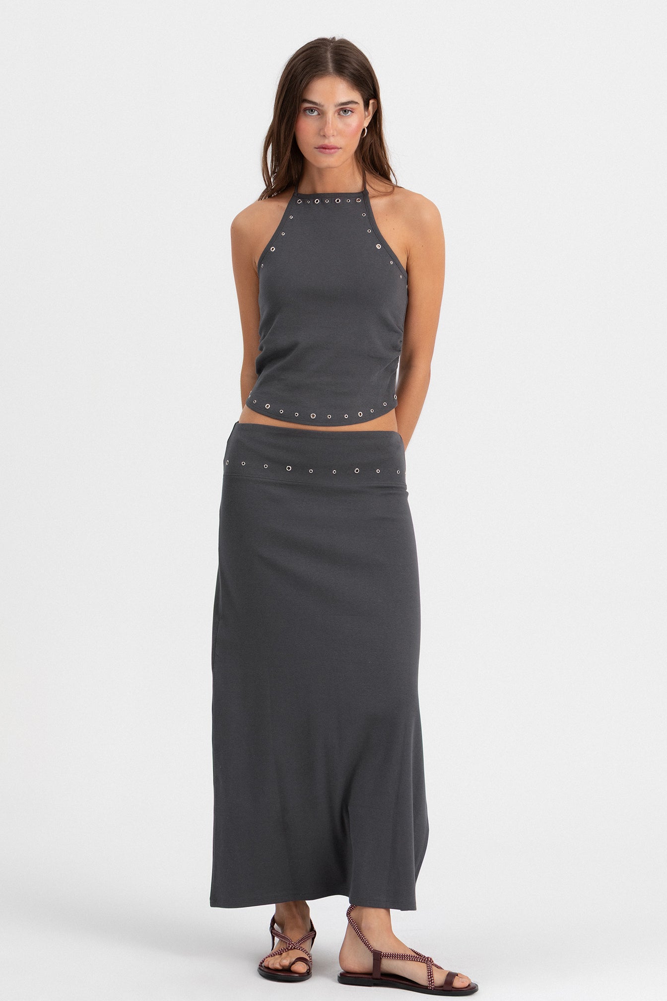 FALDA MIDI EYELETS