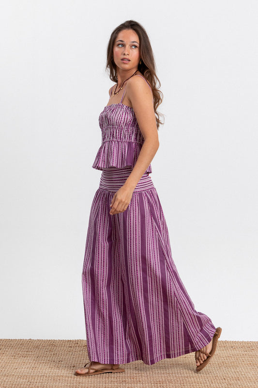 FALDA MIDI RAYAS ESTAMPADAS