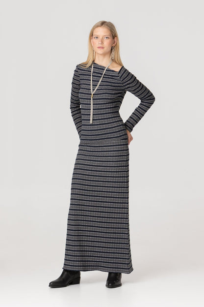 FALDA MIDI RAYAS LUREX