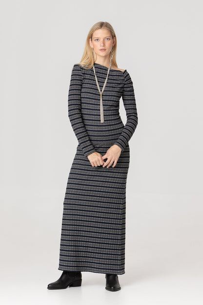 FALDA MIDI RAYAS LUREX