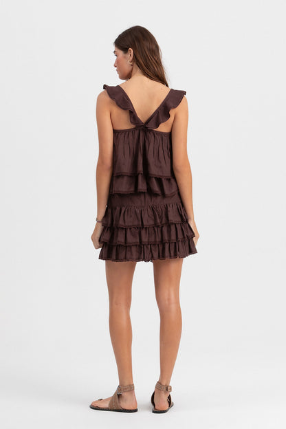 FALDA MINI VOLANTES BORDADA