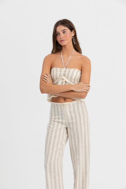 TOP DESFLECADO RAYAS LUREX