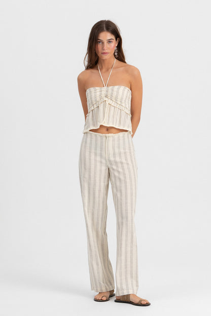 TOP DESFLECADO RAYAS LUREX