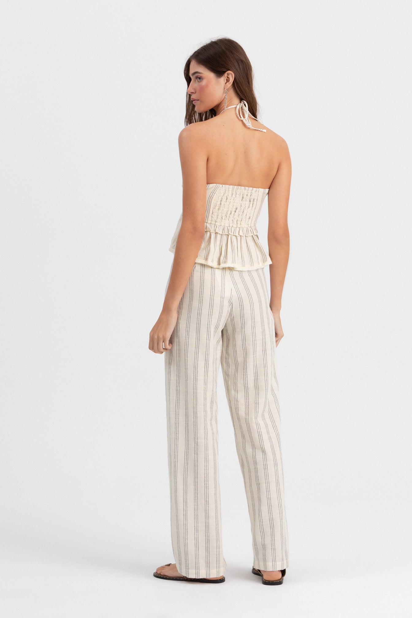 TOP DESFLECADO RAYAS LUREX