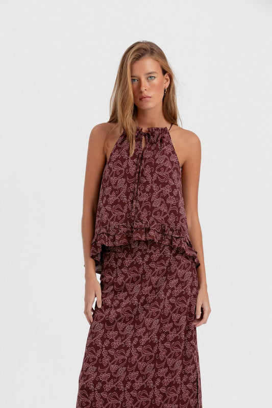 TOP HALTER FLORES