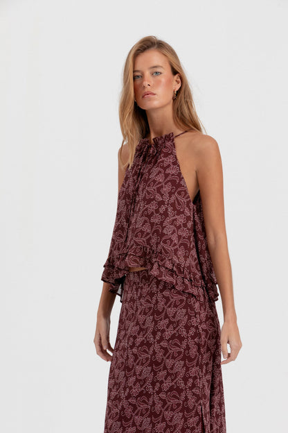 TOP HALTER FLORES