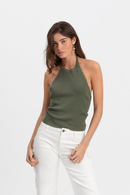 TOP HALTER LUREX TACHAS