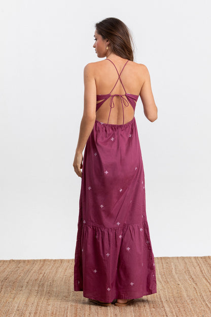VESTIDO MIDI DETALLE BORDADOS