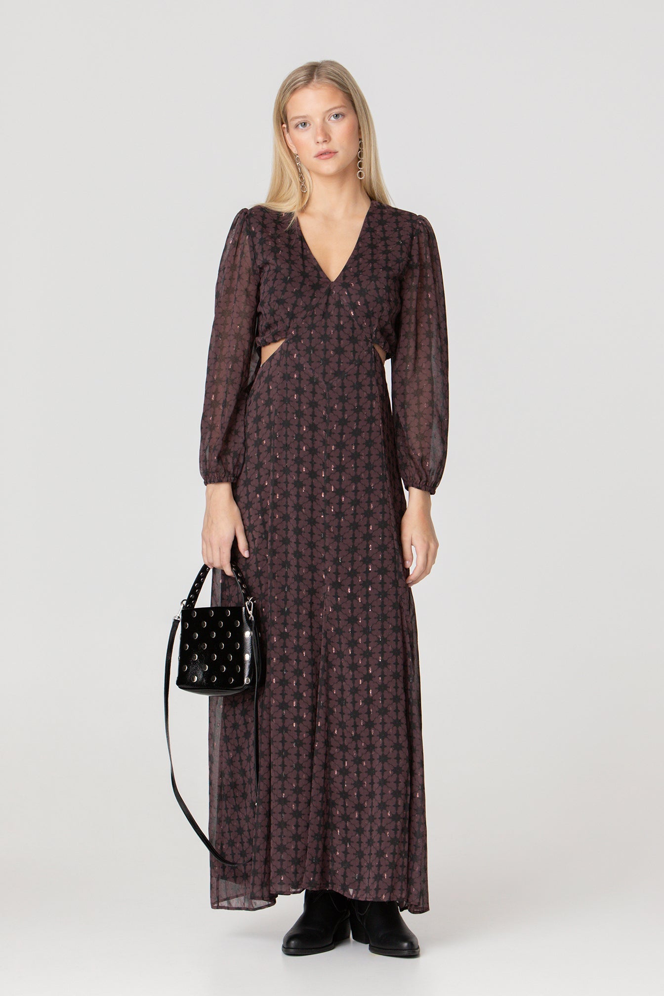 VESTIDO MIDI ESCOTE PICO CUT OUT