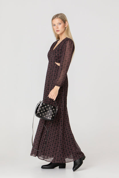 VESTIDO MIDI ESCOTE PICO CUT OUT
