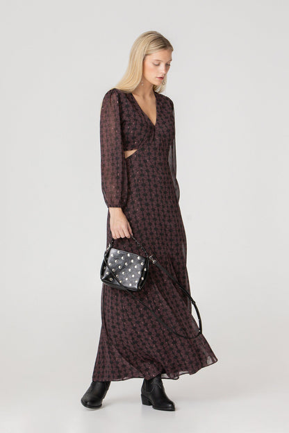 VESTIDO MIDI ESCOTE PICO CUT OUT