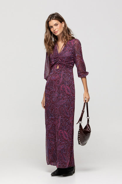 VESTIDO MIDI ESTAMPADO ABERTURA
