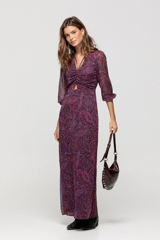 VESTIDO MIDI ESTAMPADO ABERTURA