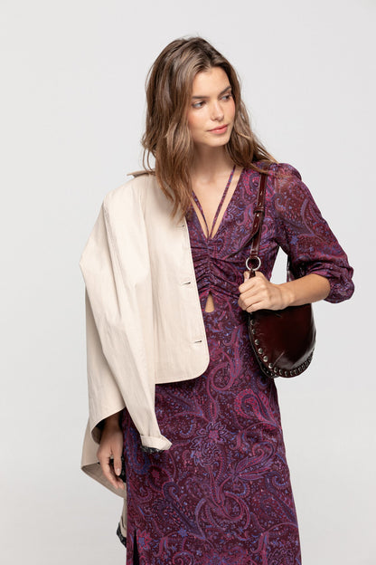 VESTIDO MIDI ESTAMPADO ABERTURA