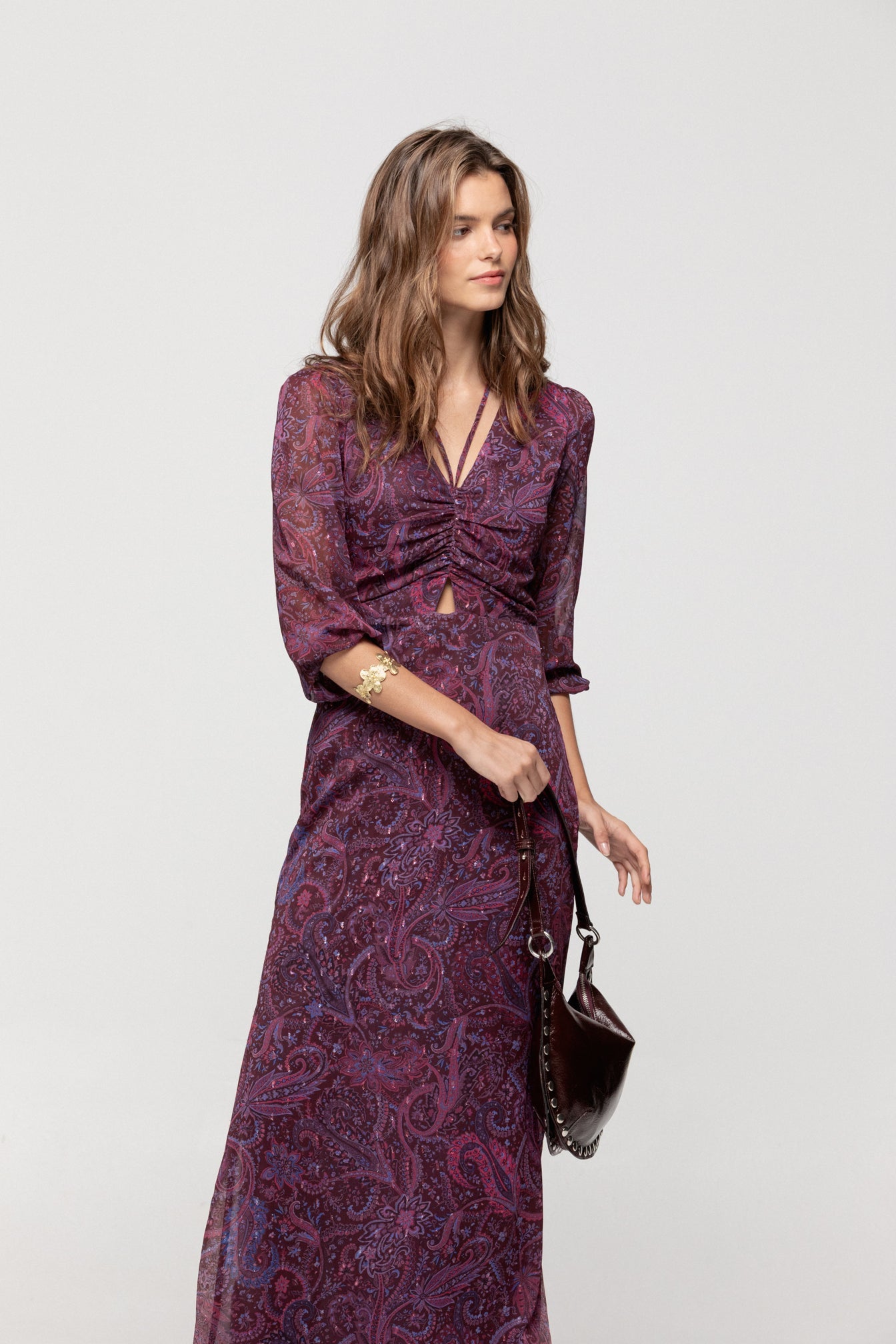 VESTIDO MIDI ESTAMPADO ABERTURA