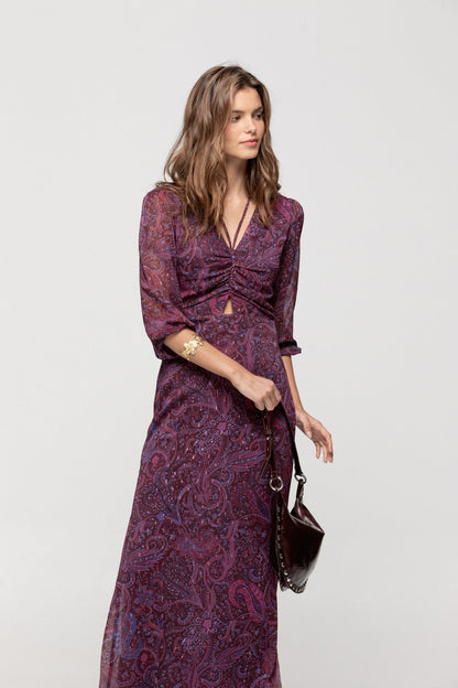 VESTIDO MIDI ESTAMPADO ABERTURA