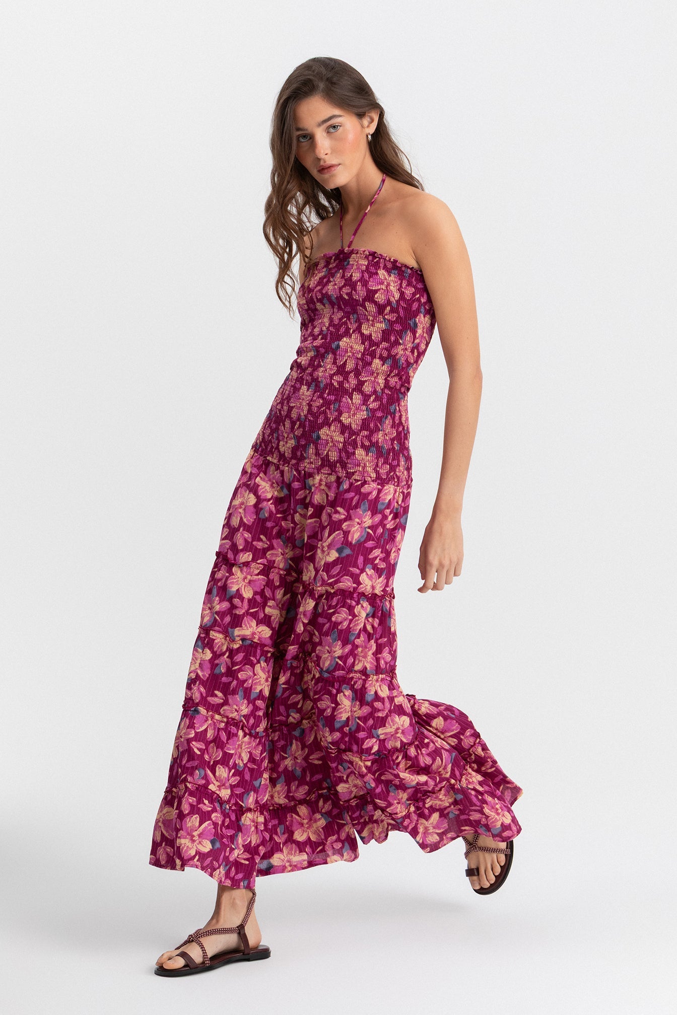 VESTIDO FRUNCIDO ESTAMPADO
