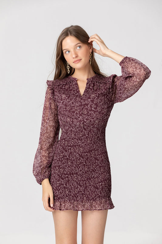 VESTIDO MINI FRUNCIDO