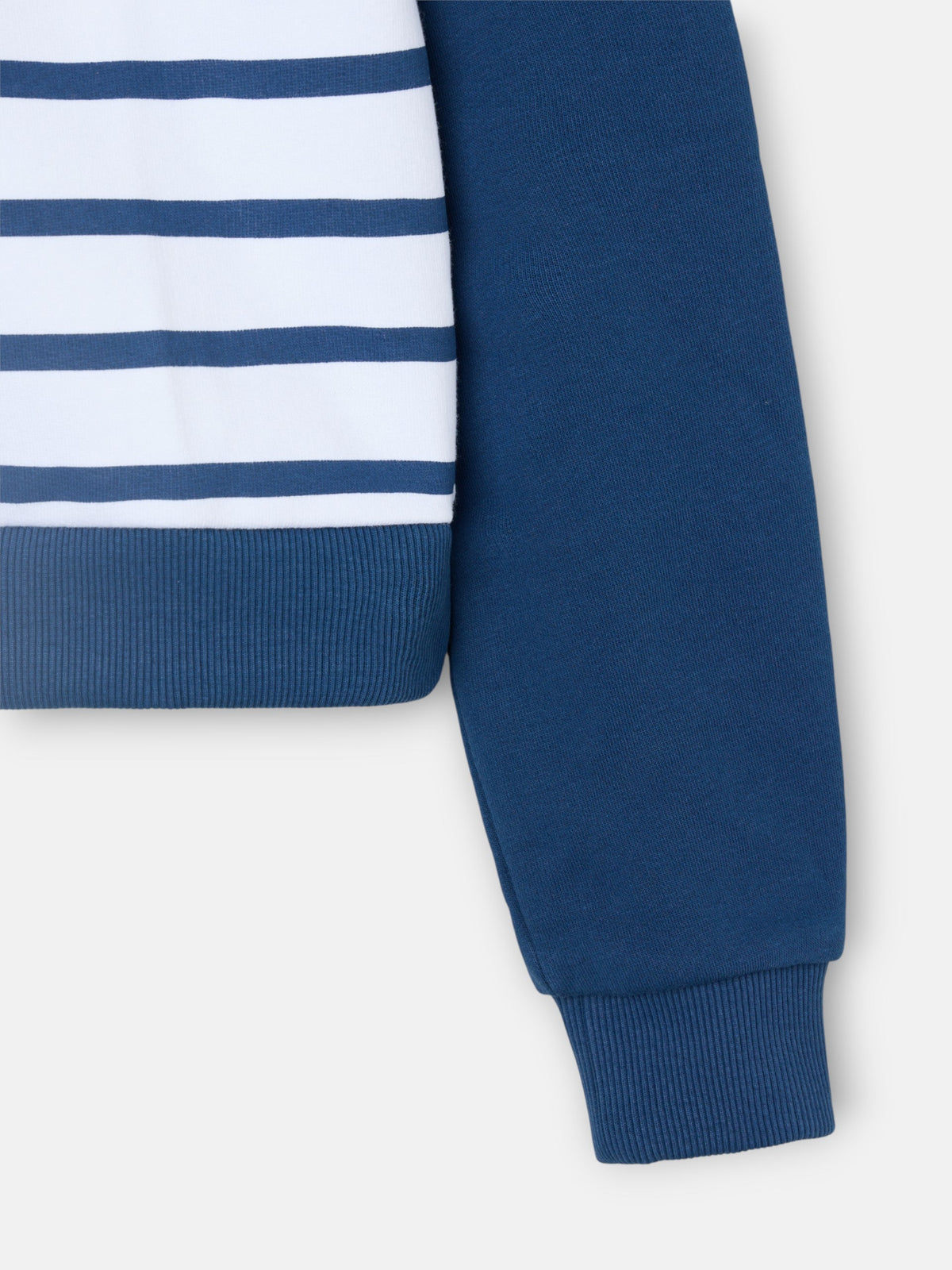 Sudadera woman cuello botones rayas azules