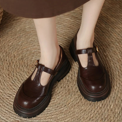 Blythe - Zapatos Mary Jane T-Bar de mujer con punta redonda