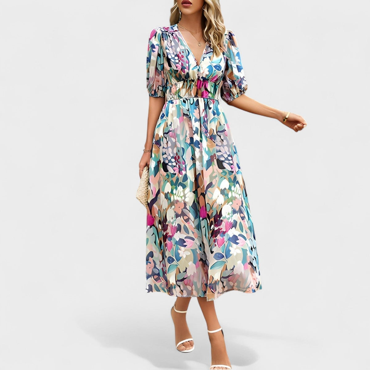 Carla - Vestido Midi Floral Elegante